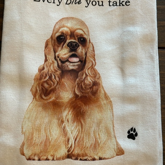 NWT E & S Imports 26” x 18” Buff Cocker Spaniel Kitchen Towel Dog Puppy - Picture 4 of 6